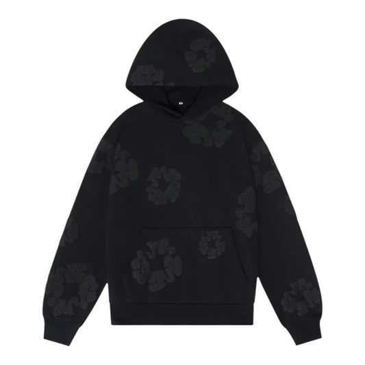 Denim Tears Cotton Wreath Hoodie Black Monochrome