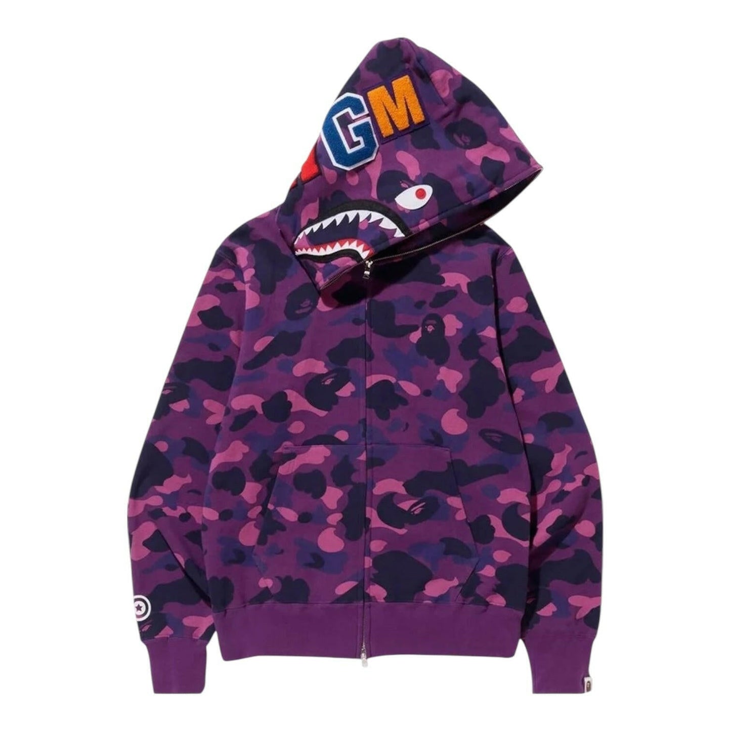 Purple Camo Shark Full Zip Hoodie - The Flyest Kicks