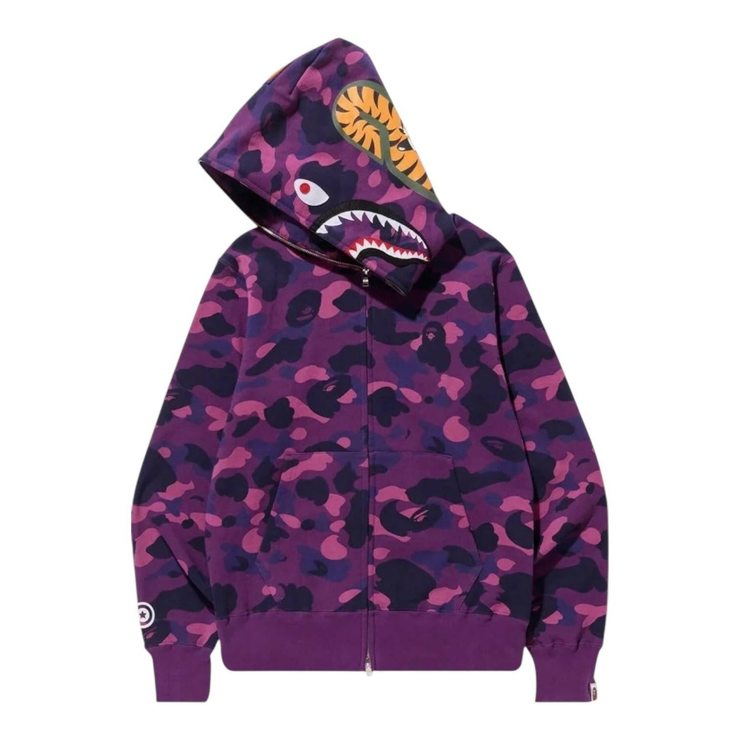 Purple Camo Shark Full Zip Hoodie - The Flyest Kicks